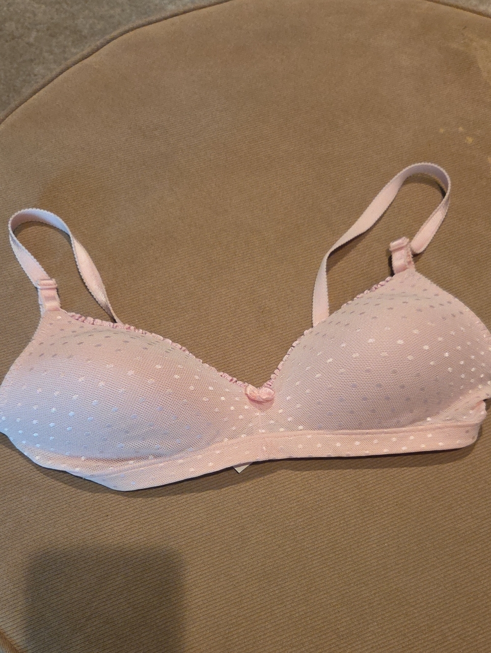 FREE with Purchase - Playtex Light Pink Polka Dot Wireless Bra 36NB